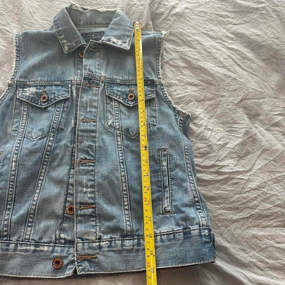Lucky Brand Jacket Women's XS Blue The Tomboy Trucker Denim Distressed Grunge - Picture 4 of 8